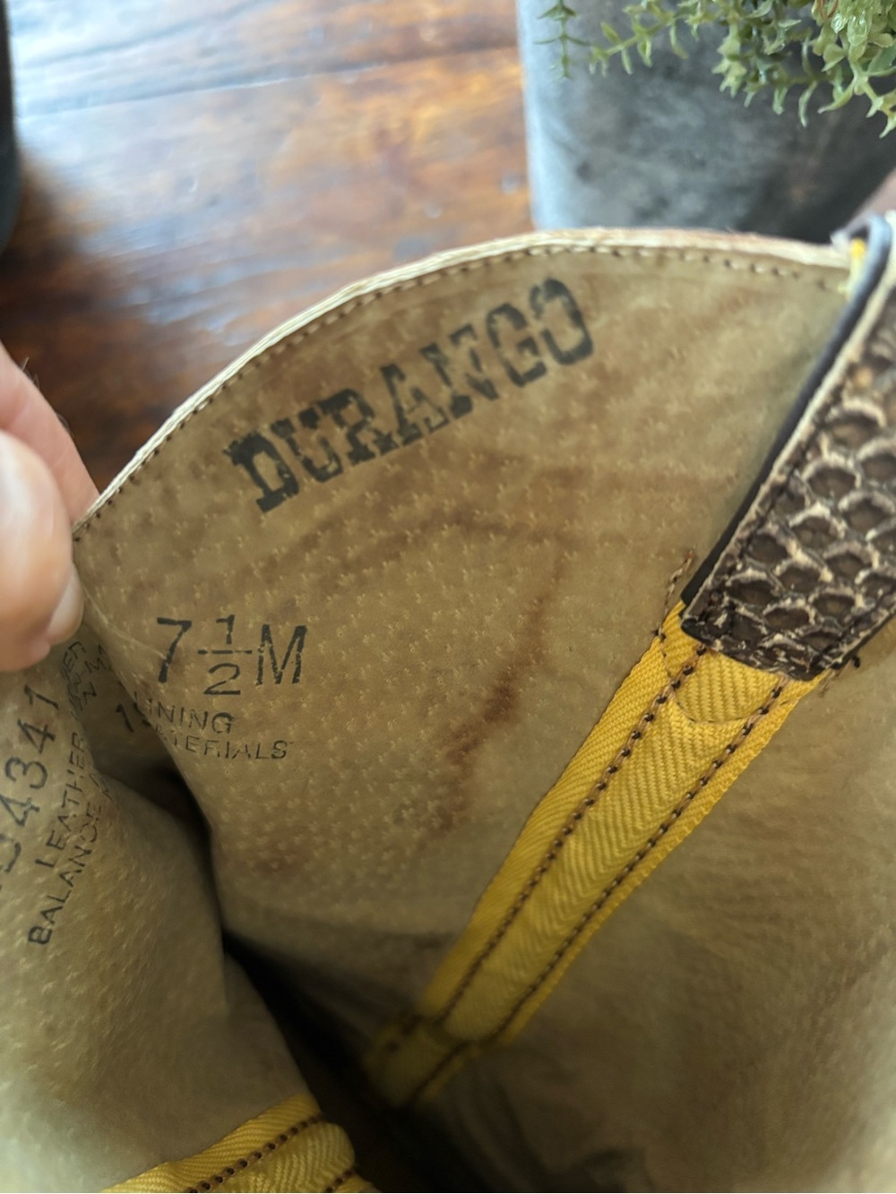 VTG DURANGO Western Leather Snakeskin Cowgirl Rodeo Boots, Two-Tone, 7 1/2 M - Picture 8 of 14